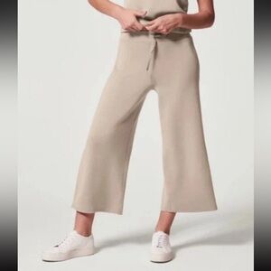 SPANX Natural Tan Fawn Taupe Air Essentials Wide Leg Crop Pants XL